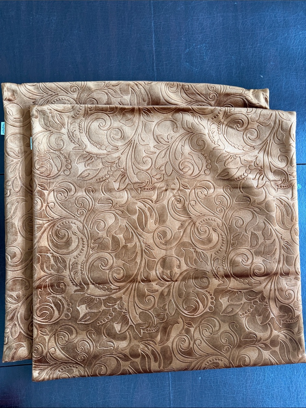 Decorative Paisley Velvet Accent Pillow Cover - Orange Color Set of 2